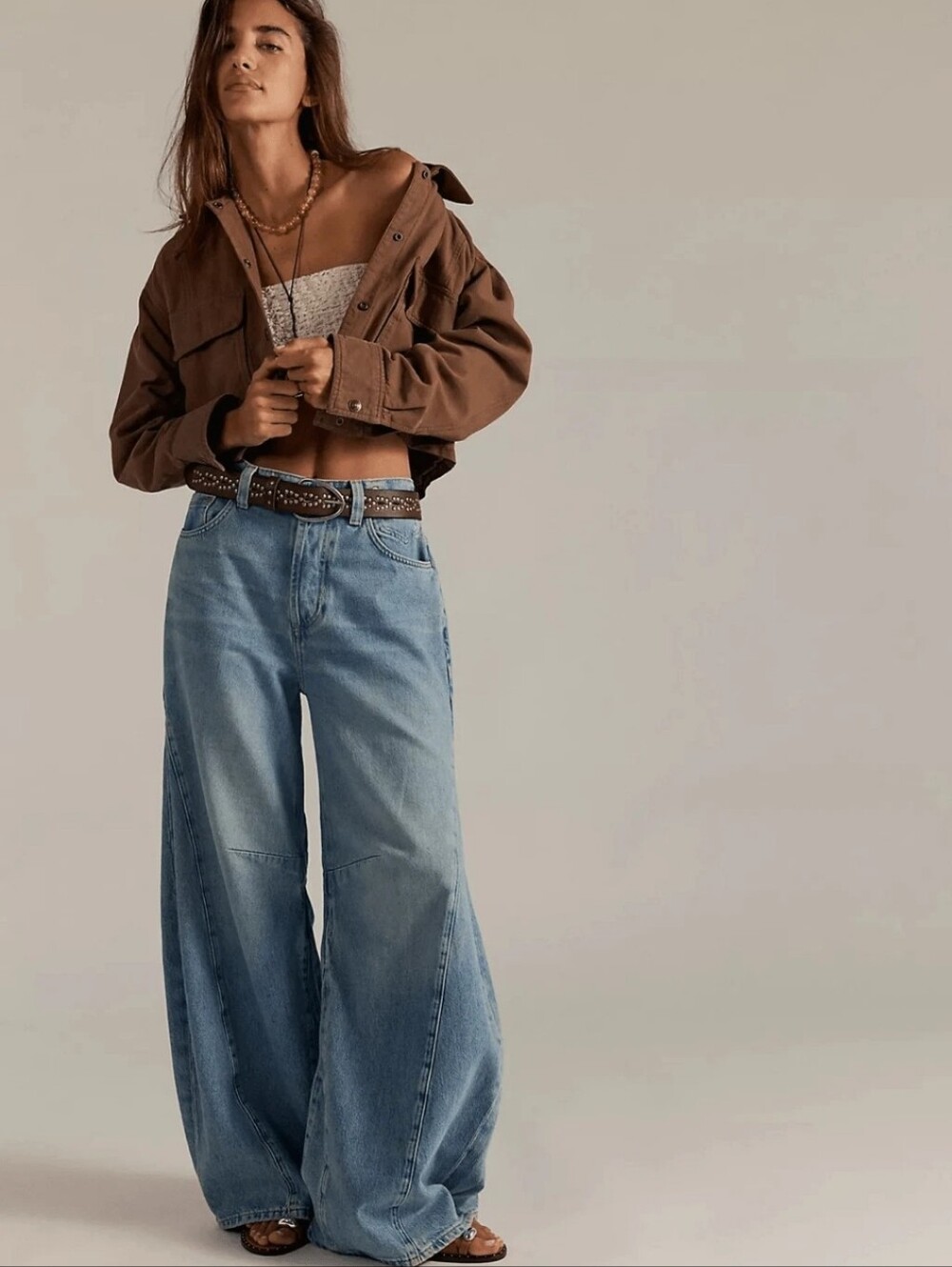 WE THE FREE Eden High Slouchy Flare JEANS Size 31 Homefree Blue Rigid Denim NEW